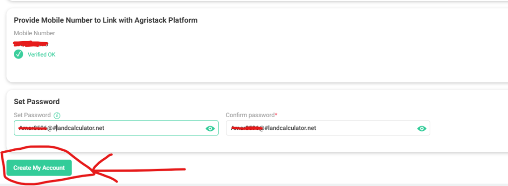 Agristack Platform Set password